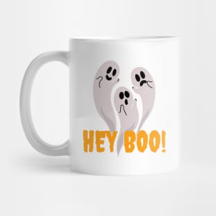 Hey Boo | Funny Halloween Art Theme | Spooky Ghost Greeting | Holiday Gifts Mug